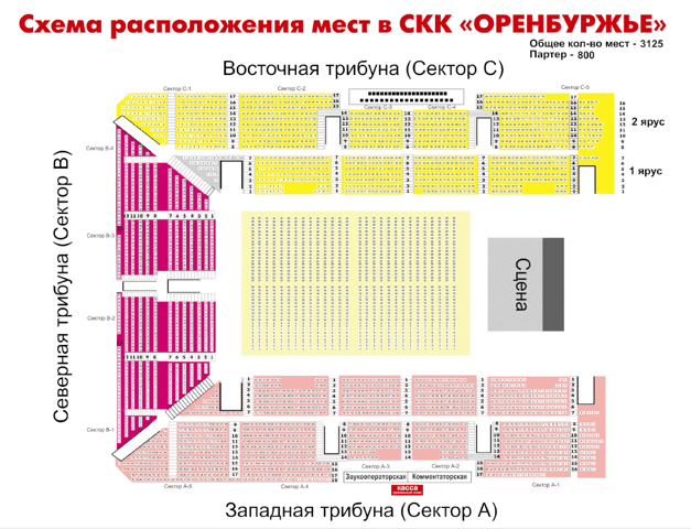 Скк оренбуржье схема зала